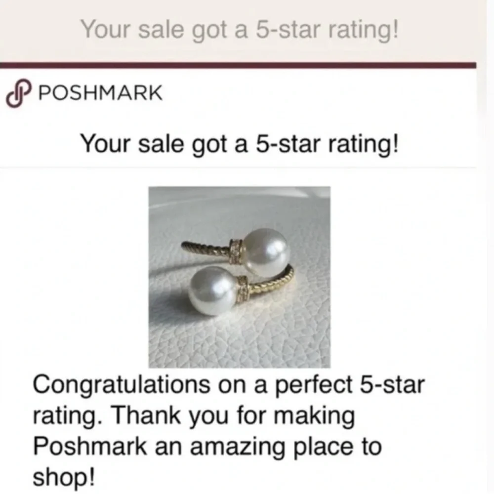 Elegant Silver Tone and Faux Pearl Rhinestone Wrap Adjustable Ring Vintage New - Picture 4 of 7